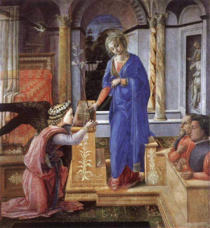 Fra Filippo Lippi The Annunciation with two kneeling donors Norge oil painting art